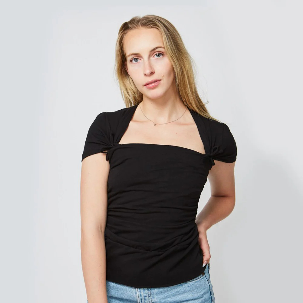 Umana Skin to Skin Baby Wearing T-Shirt for MOM - Black (Large) - Image 5