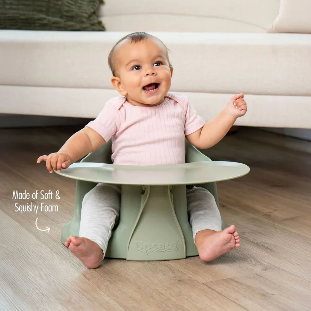 Upseat Baby Floor and Booster Seat with Tray - Sage - Image 5
