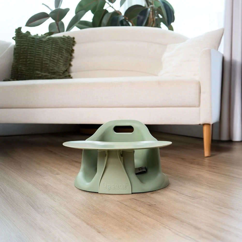 Upseat Baby Floor and Booster Seat with Tray - Sage - Image 6