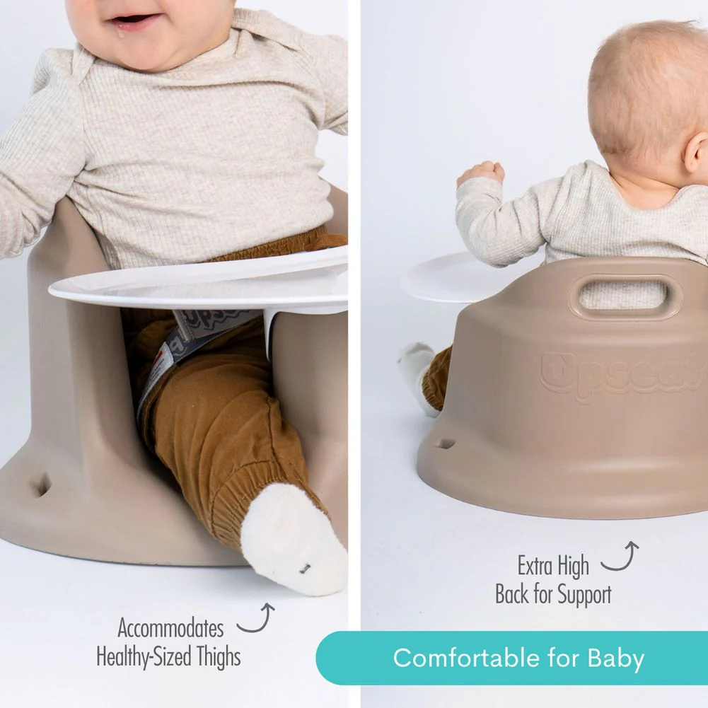 Upseat Baby Floor and Booster Seat with Tray - Taupe - Image 3