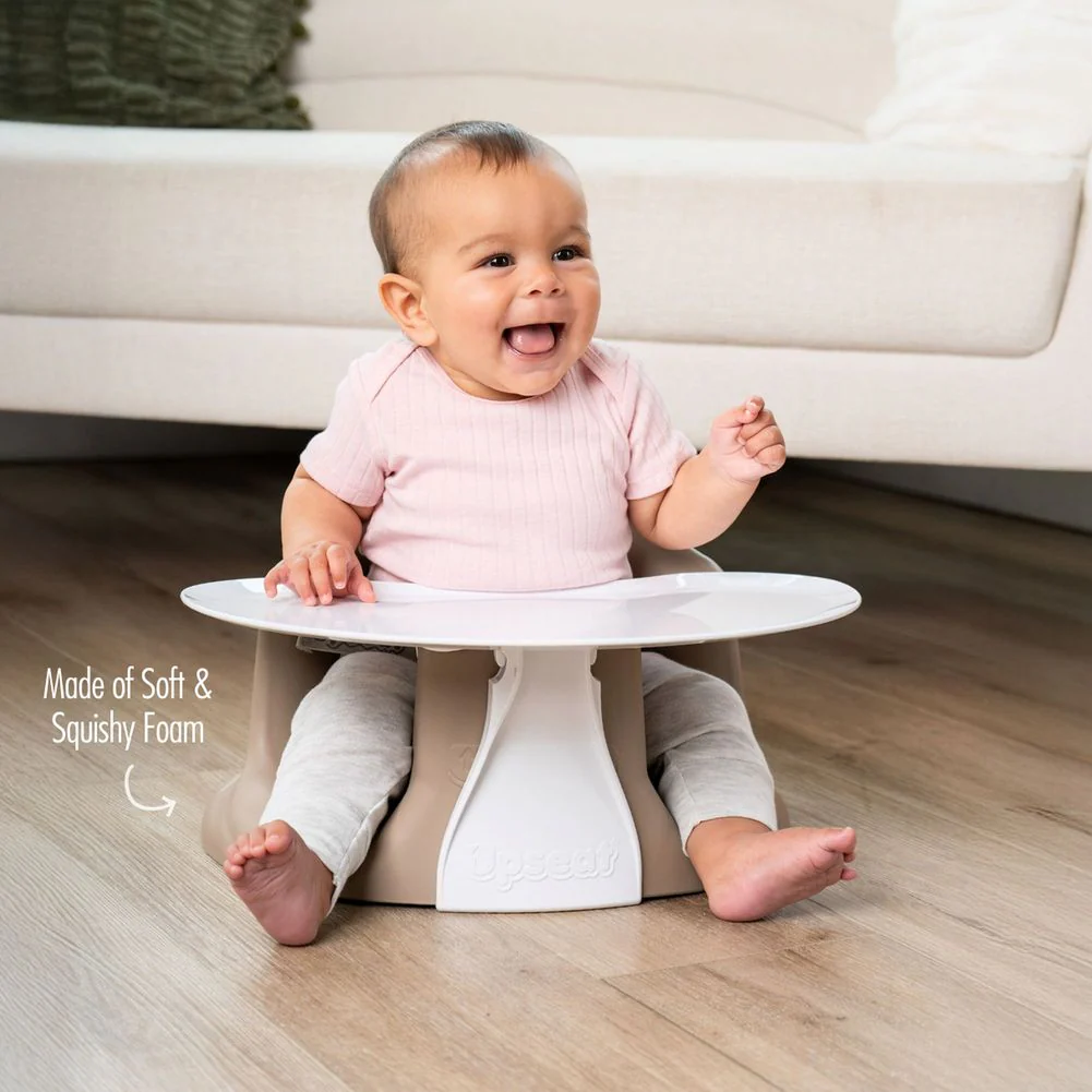 Upseat Baby Floor and Booster Seat with Tray - Taupe - Image 5