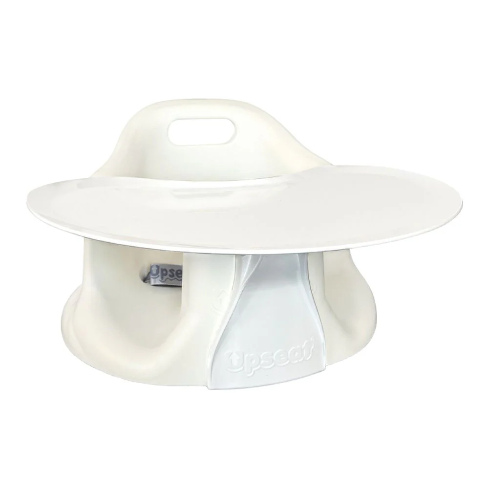 Upseat Baby Floor and Booster Seat with Tray - White