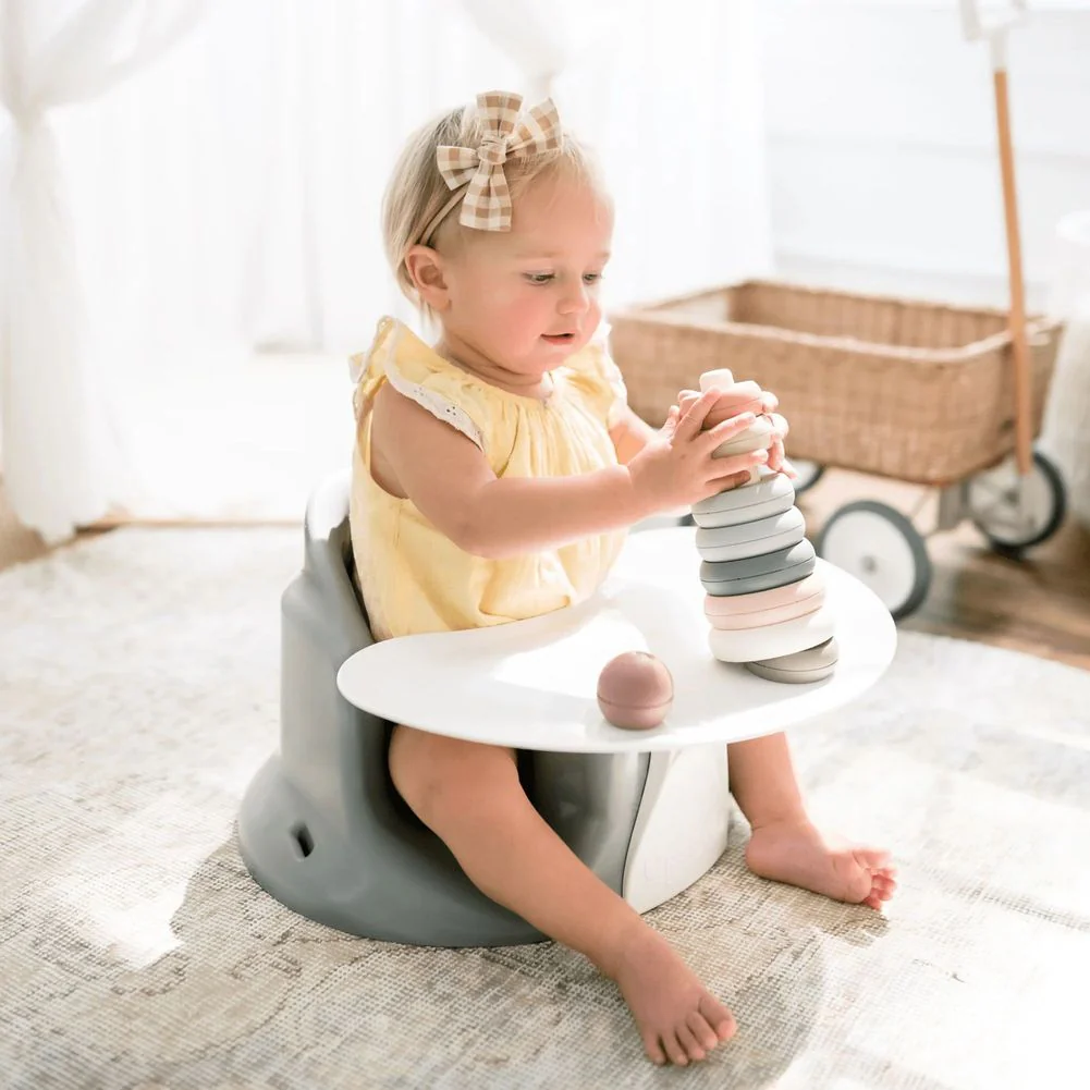 Upseat Baby Floor and Booster Seat with Tray - Gray - Image 5
