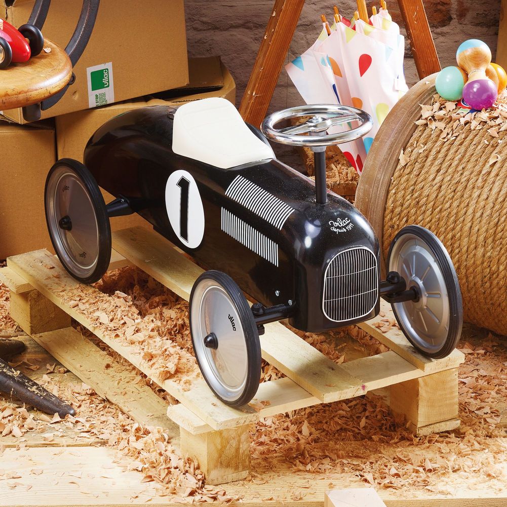 Vilac Ride-On Vintage Racing Car - Black - Image 3