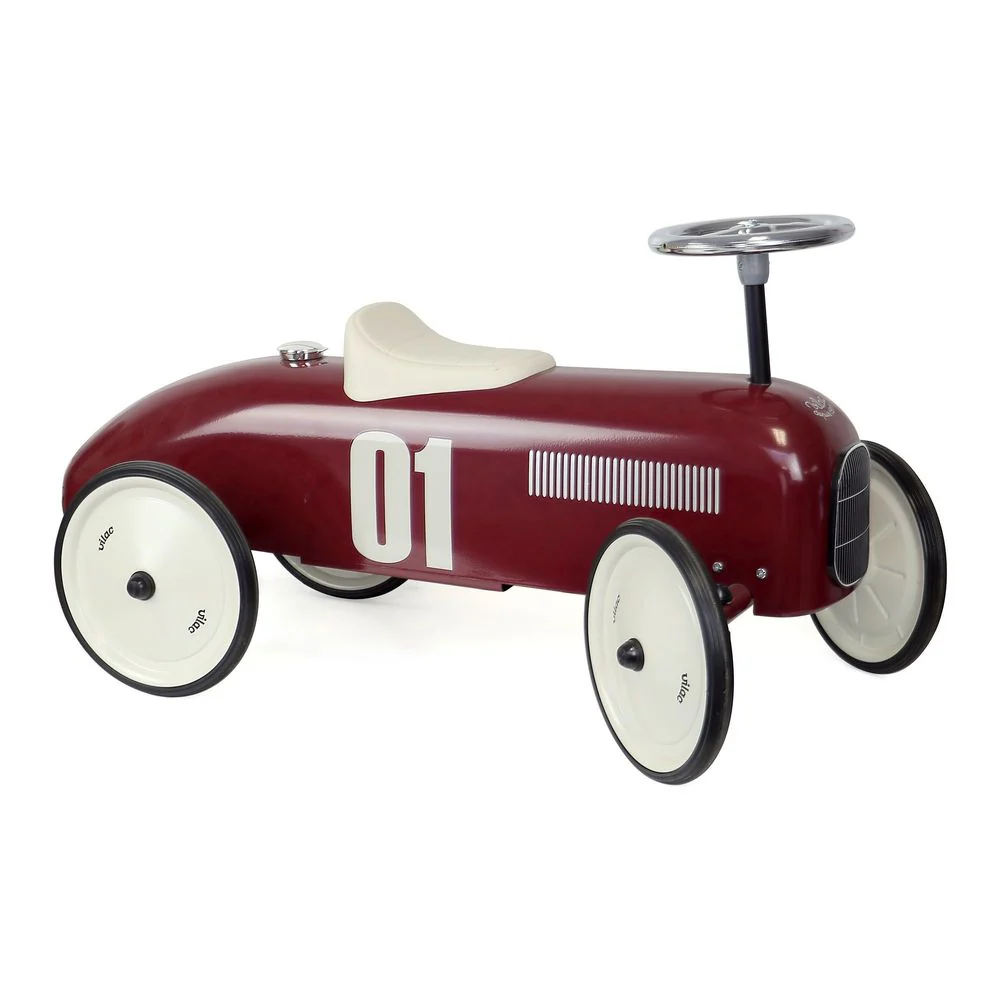 Vilac Ride-On Vintage Racing Car - Burgundy - Image 2