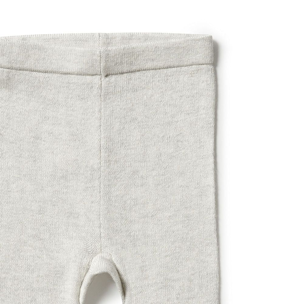 Wilson+Frenchy Knitted Leggings with Feet - Grey Melange (0-3 Months, 4-6 Kg) - Image 3
