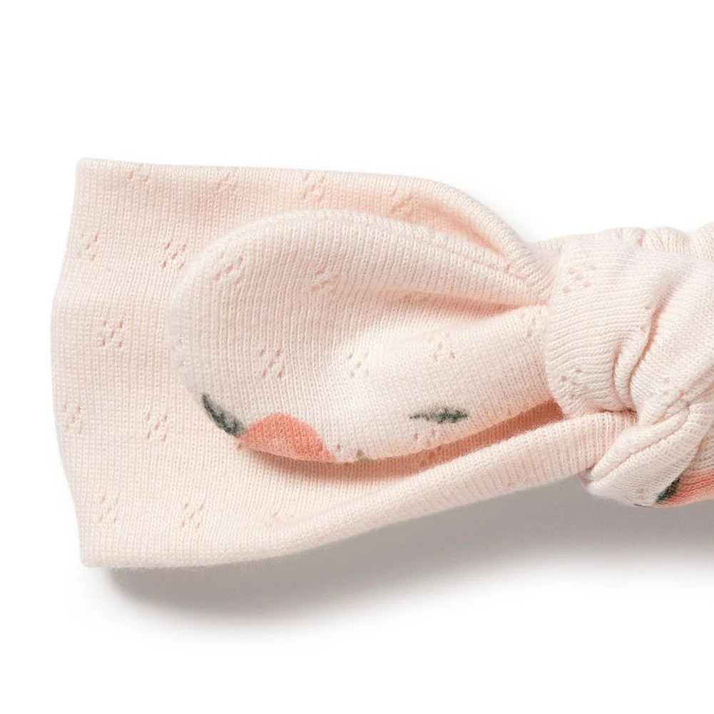 Wilson+Frenchy Organic Cotton Pointelle Headband - Peaches - Image 2