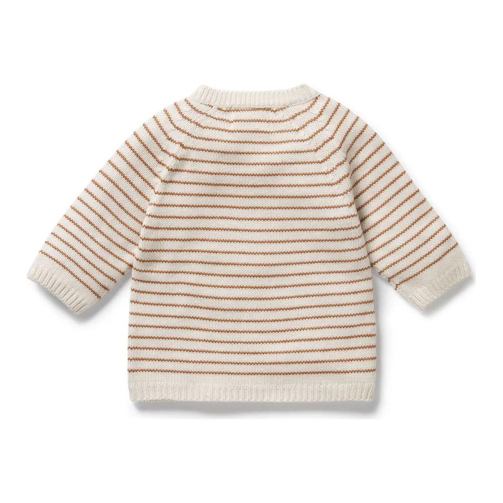 Wilson+Frenchy Organic Knitted Striped Kimono Cardigan - Cinnamon - Image 2