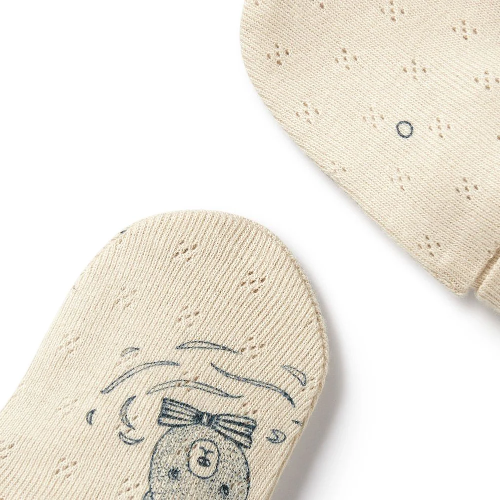 Wilson+Frenchy Organic Cotton Pointelle Mittens - Little Bear - Image 2