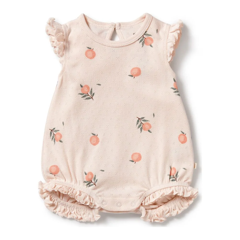 Wilson+Frenchy Organic Cotton Pointelle Ruffle Growsuit - Image 8