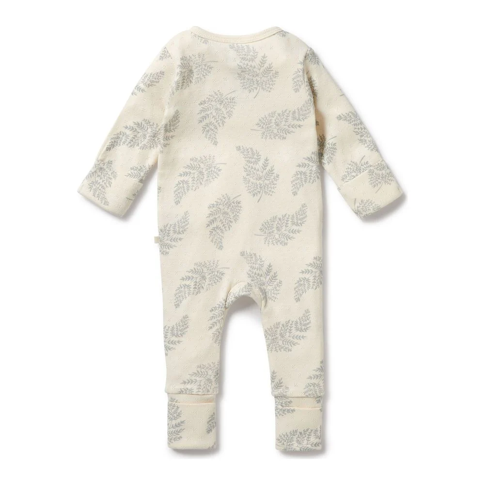Wilson+Frenchy Organic Cotton Pointelle Zipsuit with Feet - Image 3