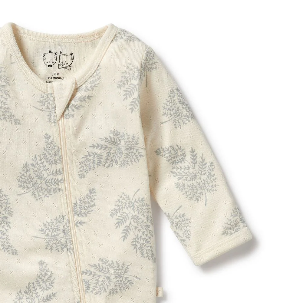 Wilson+Frenchy Organic Cotton Pointelle Zipsuit with Feet - Image 4