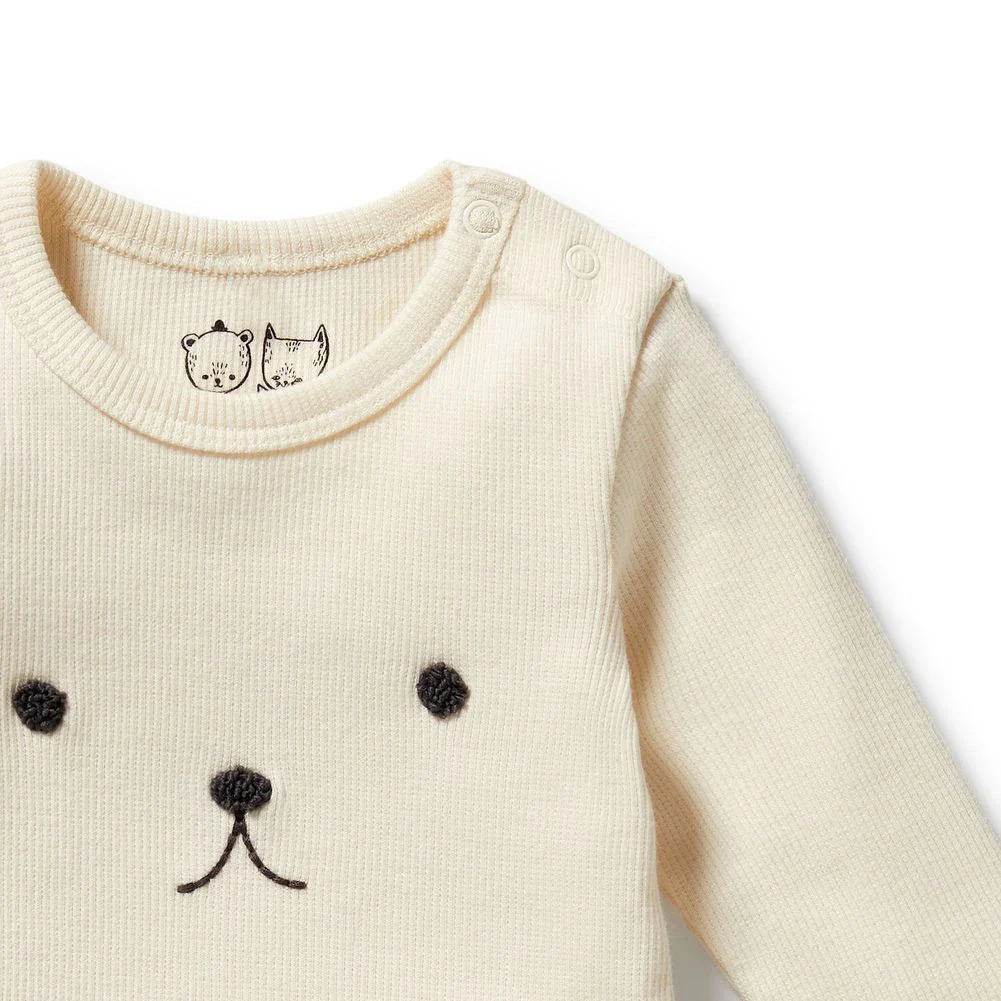 Wilson+Frenchy Organic Rib Long-Sleeved Bodysuit - Buttermilk - Image 3