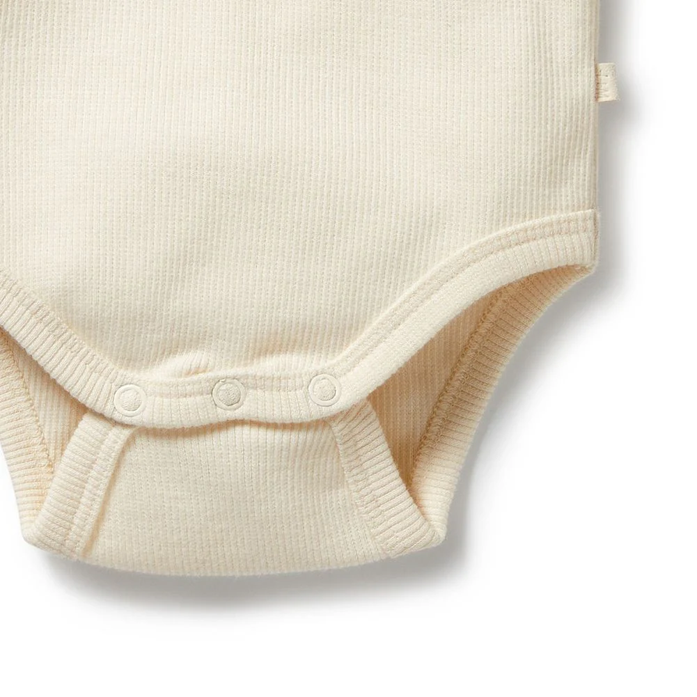 Wilson+Frenchy Organic Rib Long-Sleeved Bodysuit - Buttermilk - Image 4
