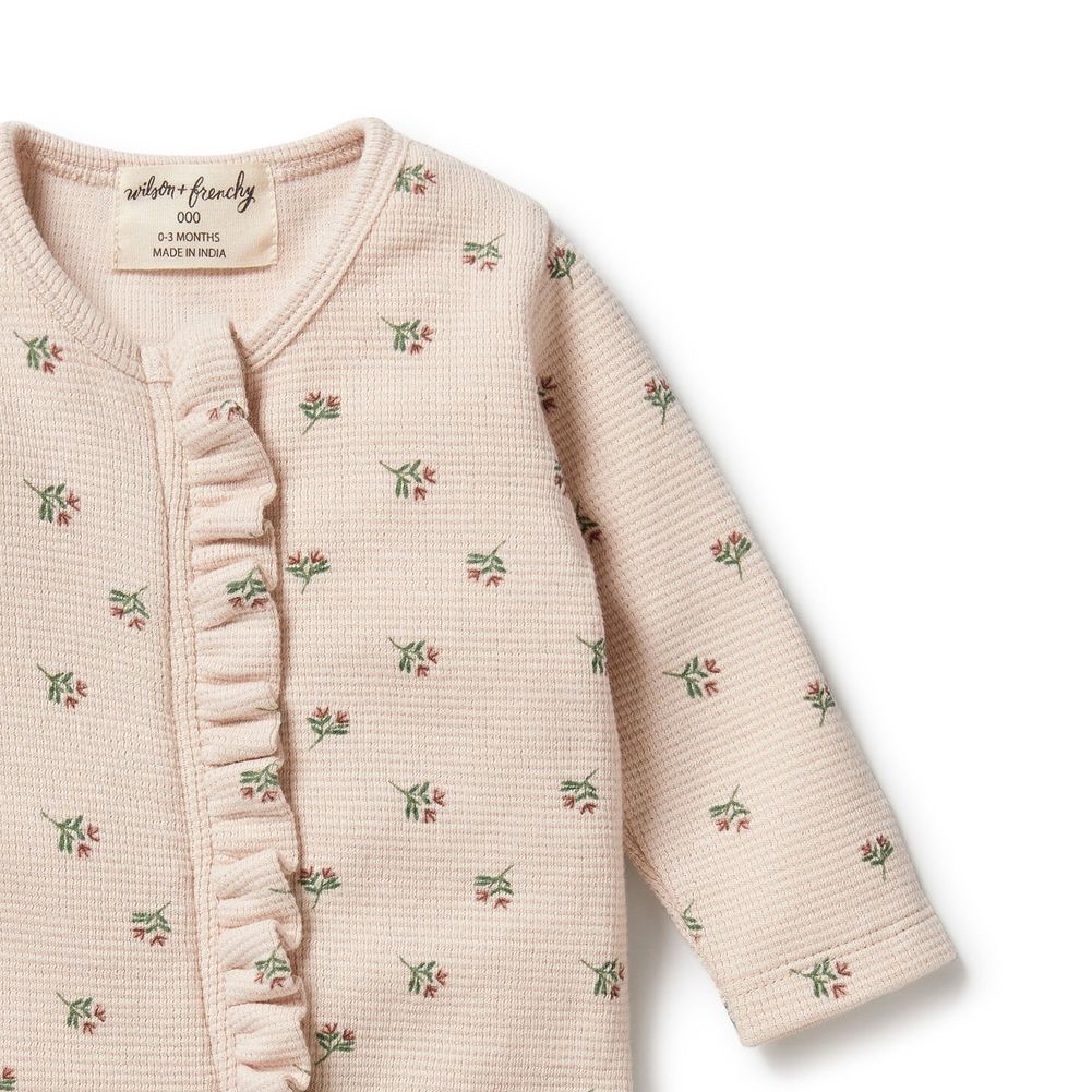 Wilson+Frenchy Organic Waffle Ruffle Zipsuit - Image 3