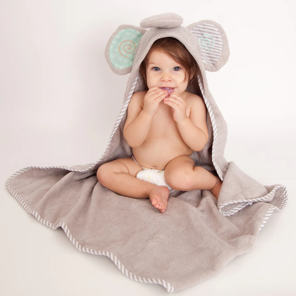 Zoocchini Baby Hooded Towel - Elle The Elephant