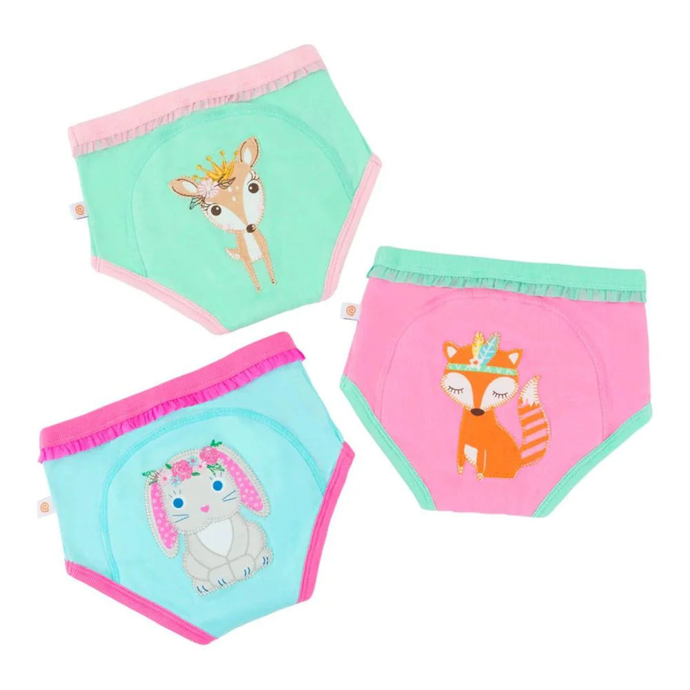 Zoocchini 3-Pack Organic Cotton Potty Training Pants Set - Woodland Princess - Image 4